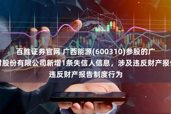 百胜证券官网 广西能源(600310)参股的广西超超新材股份有限公司新增1条失信人信息，涉及违反财产报告制度行为