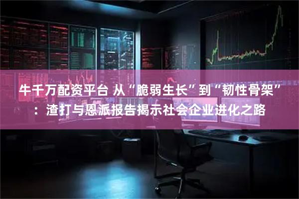 牛千万配资平台 从“脆弱生长”到“韧性骨架”：渣打与恩派报告揭示社会企业进化之路
